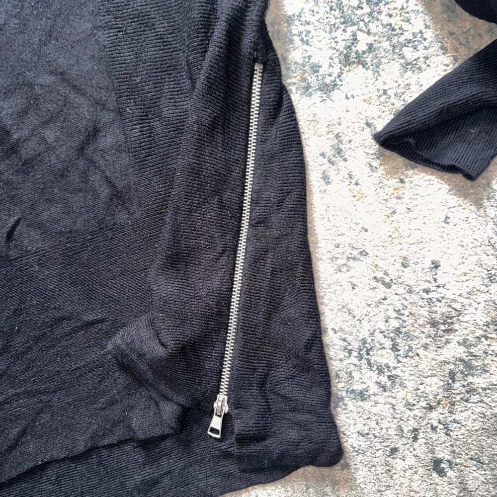 Atmosphere Side Zip Sweater Womens 8 Black Knit Long Sleeve Crew Neck Top - Picture 7 of 7
